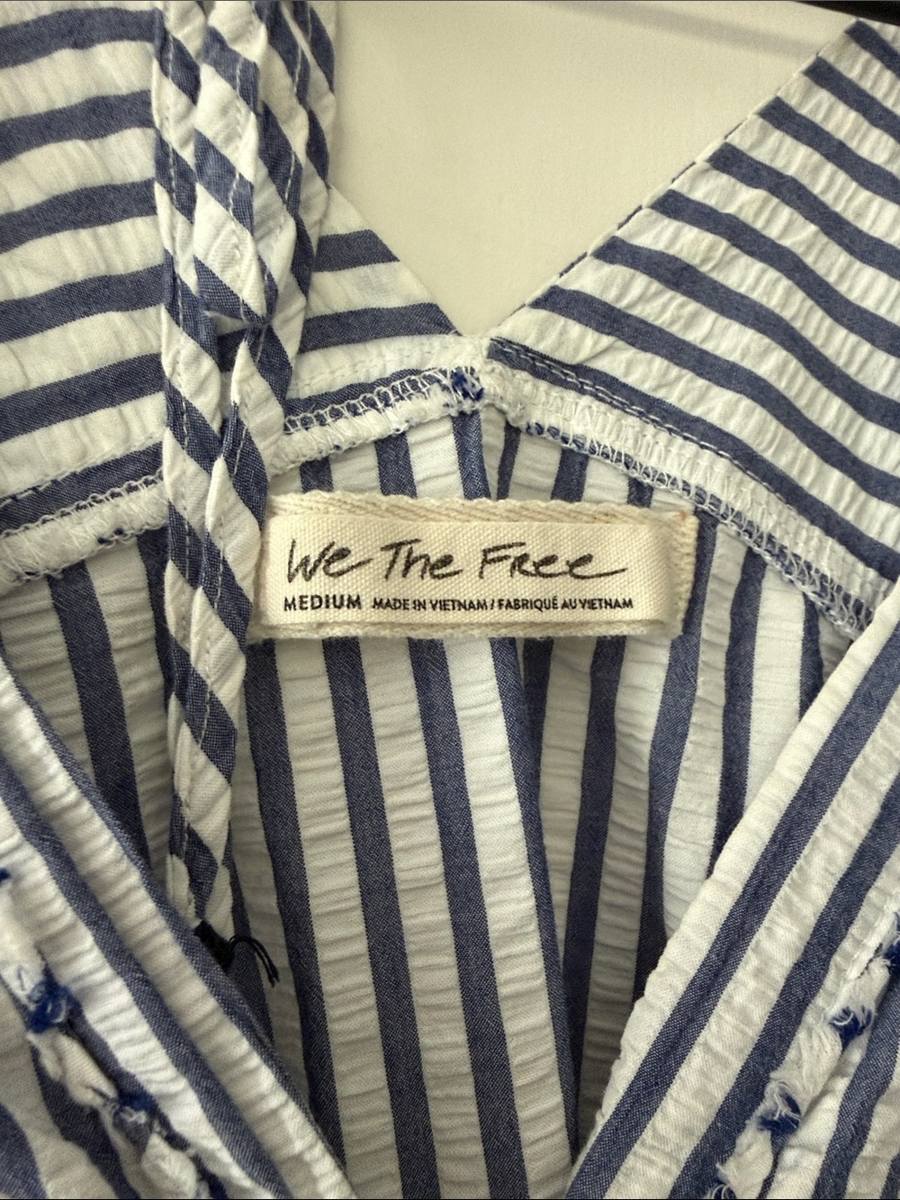 We The Free Navy and White Striped Button-Front Tunic - Picture 2 of 3